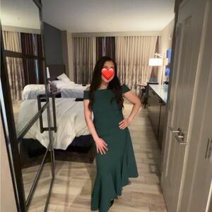 Elegant Asymmetrical Teal Dress